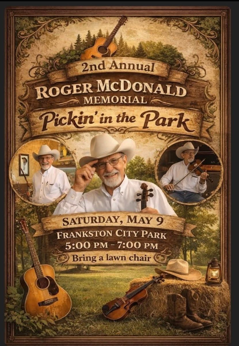 Pickin' in the Park Flyer - Roger McDonald Memorial